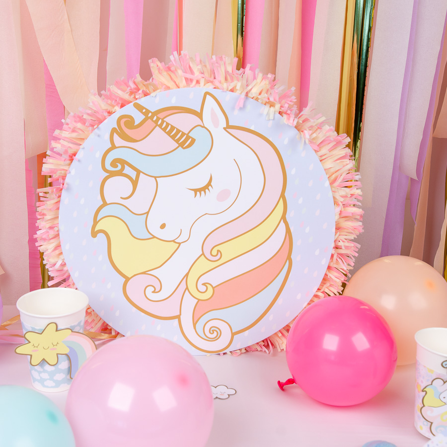 Pull Piñata unicornio blanco para el cumpleaños de tu hijo - Annikids