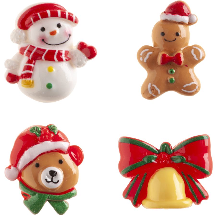 1 Figura navideña divertida en 2D con forma de frijol para el roscón de Reyes – 3 cm – Plástico