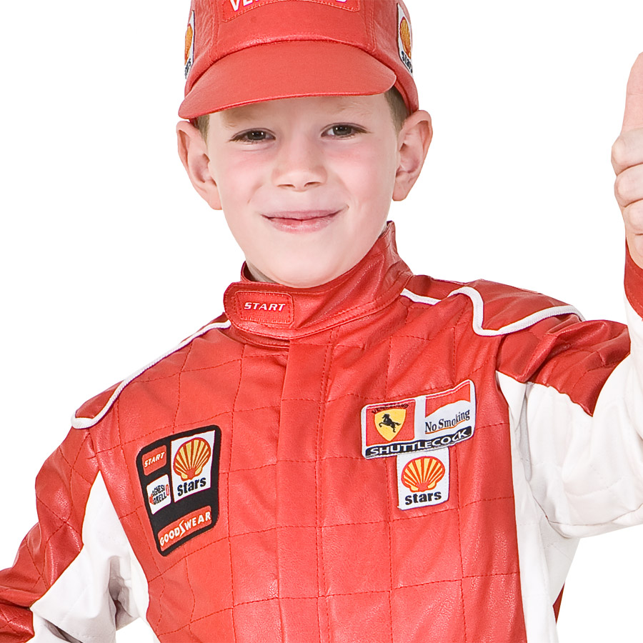 Hay una necesidad de piel Prematuro Disfraz de piloto de F1 Deluxe para el cumpleaños de tu hijo - Annikids