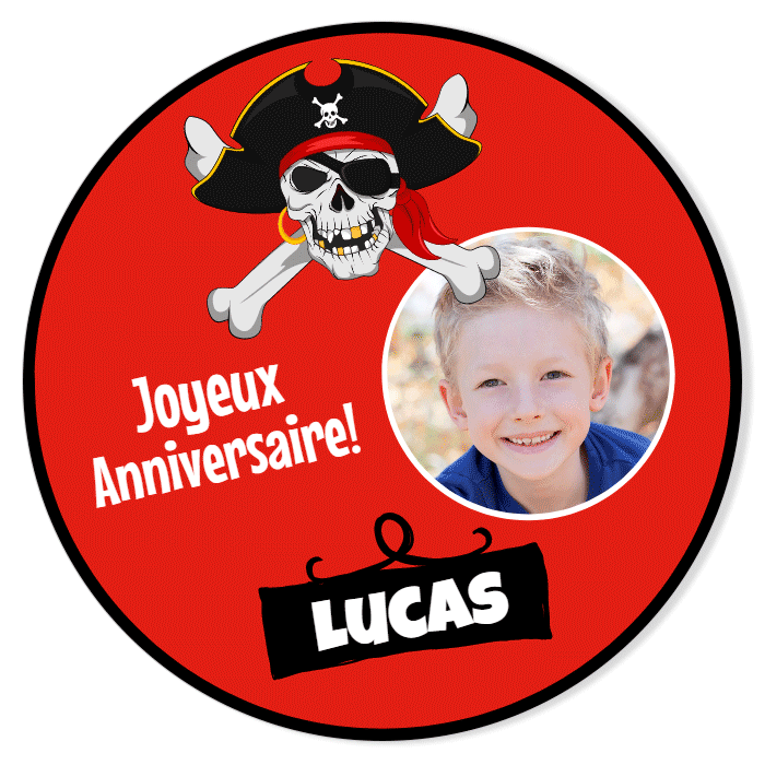 Bandera personalizada - skull pirate para el cumpleaños de tu hijo -  Annikids