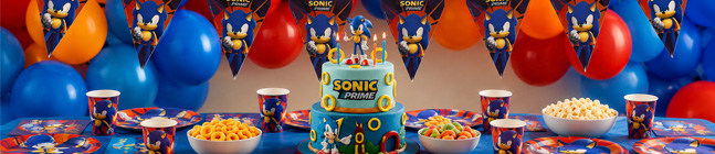 Tema de cumplea�os Sonic Prime para tu ni�o