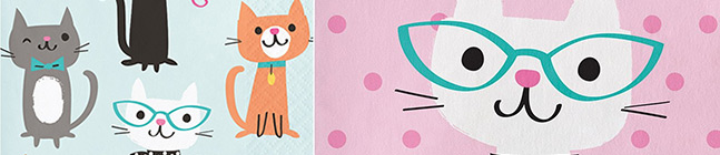 Tema de cumpleaos Gato Chic para tu nio