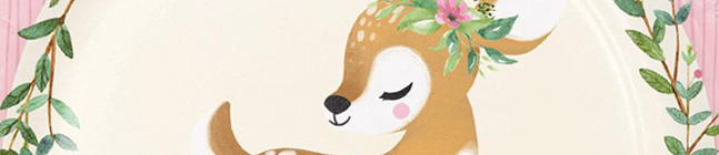 Tema de cumpleaos Floral Fawn para tu nio