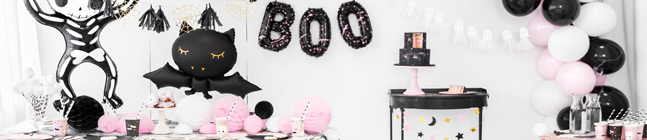 Tema de cumpleaos Halloween Rosa para tu nio