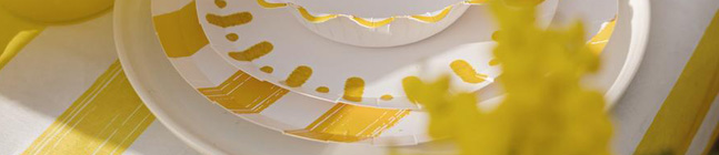 Tema de cumpleaos Mix&Match Amarillo y Blanco para tu nio