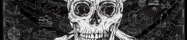 Tema de cumpleaos Pirata Negro/Oro para tu nio