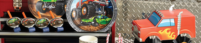 Tema de cumpleaos Monster Truck Rally para tu nio