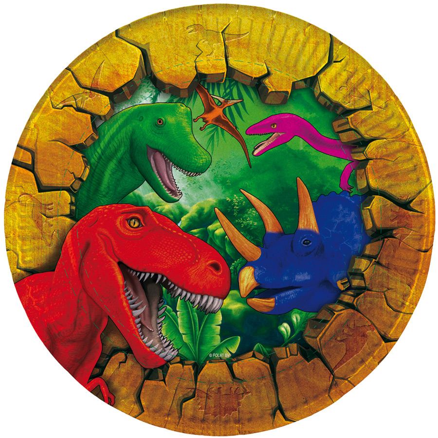 Pegatinas - Dinosaurios del Jurásico - Plata - 1,8 cm