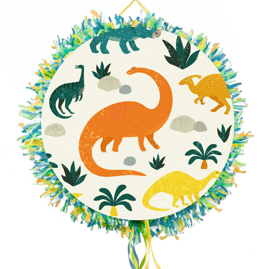 Piñata de dinosaurios para cumpleaños.