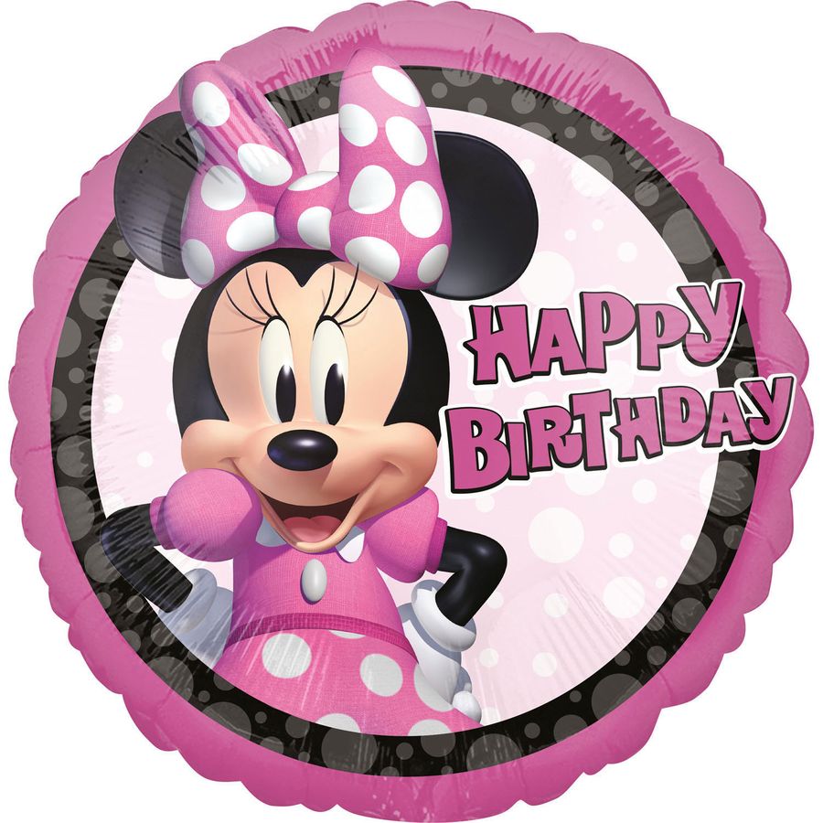 Globo Plano Feliz Cumpleaños Minnie para el cumpleaños de tu hijo - Annikids