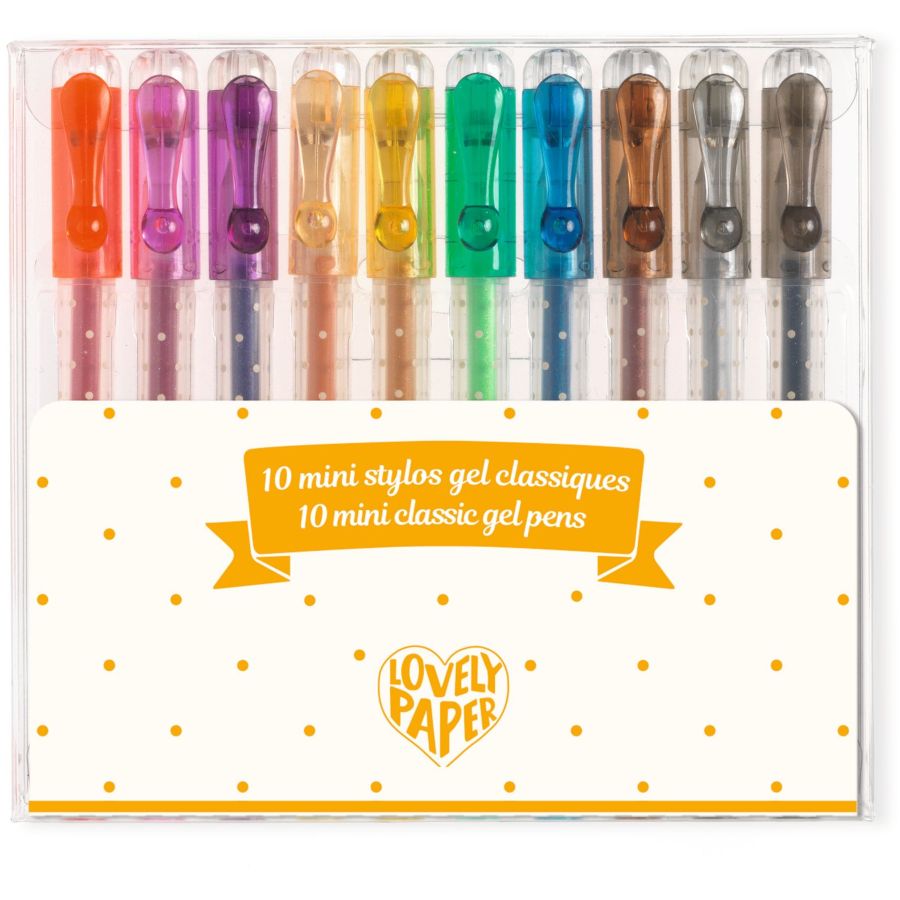 10 mini bolígrafos de gel clásicos para el cumpleaños de tu hijo