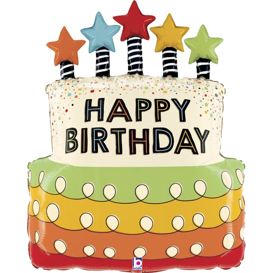 Globo gigante Tarta Happy Birthday para el cumpleaños de tu hijo - Annikids