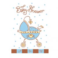 8 Invitaciones Baby Shower Azul