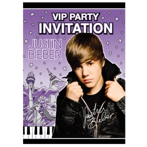 8 Invitaciones Justin Bieber