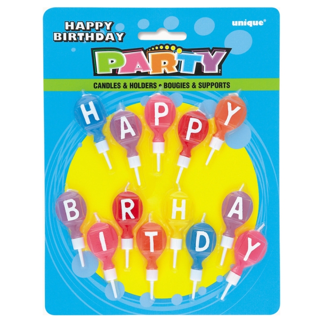 13 Velas globo Happy Birthday 
