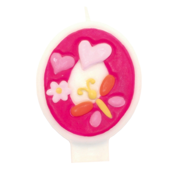 Vela Pink Flowers nmero 0 