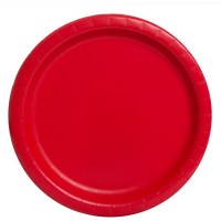 8 platos rojos