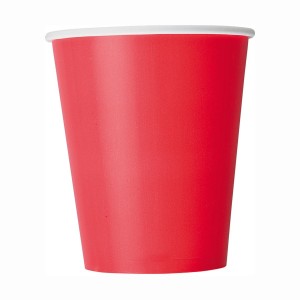 8 vasos rojos