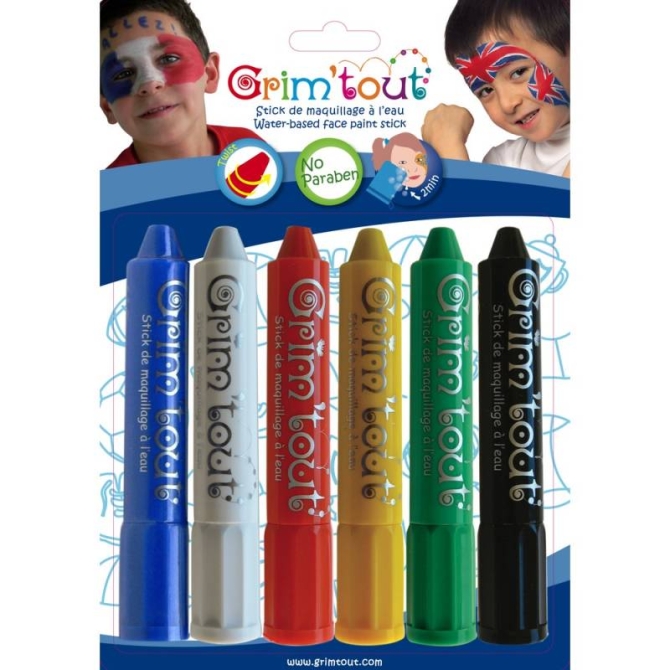 6 Lpices de maquillaje - Colores primarios 