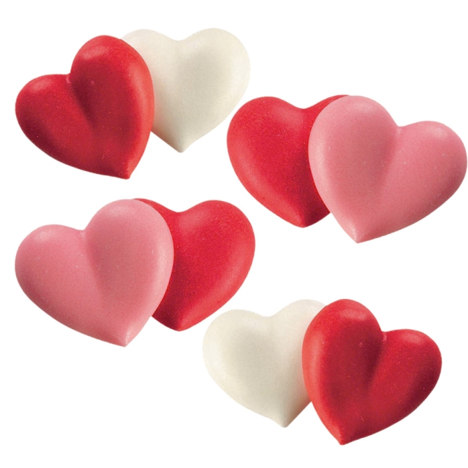 4 Corazones Dobles de azúcar 