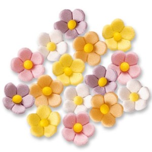 15 pequeas flores de colores Tarta