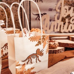 4 mini bolsas de regalo de corcho / camello / dinosaurio dorado. n2