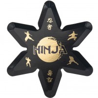8 platos Ninja negros/dorados