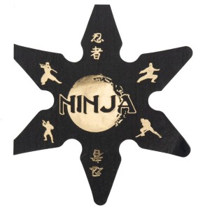 16 servilletas Ninja negras/doradas