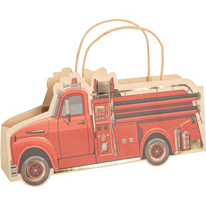 4 bolsas de regalo de bombero Kraft 