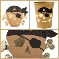 Party Box Pirata Kraft Negro/Oro