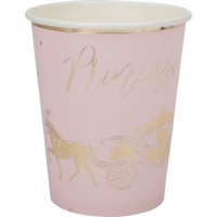 8 vasos de princesa rosa