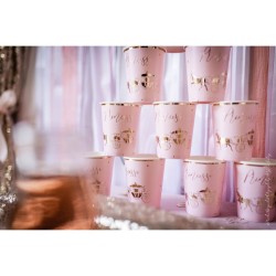 8 vasos de princesa rosa. n3