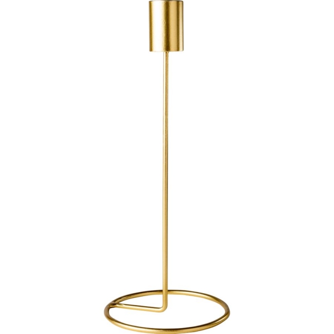 Candelero con base de diseño en metal dorado 