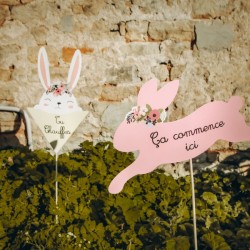 6 flechas direccionales conejito flores Pascua. n2