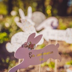 6 flechas direccionales conejito flores Pascua. n3