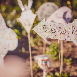 6 flechas direccionales conejito flores Pascua. n5