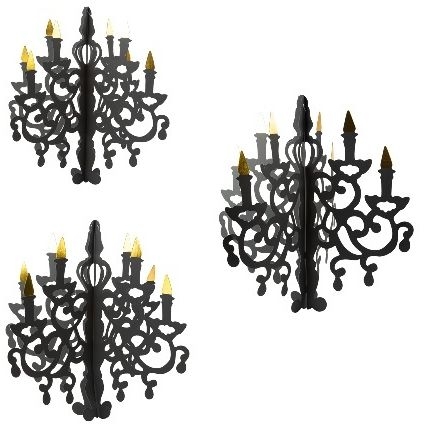 3 Candelabros Colgantes Negros - Papel 