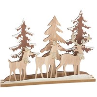 La aldea de las hadas ciervo sobre una base de madera - 30 cm