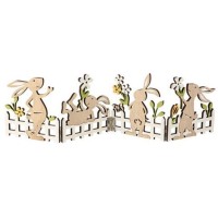 Centro de Mesa Plegable Jardín con Conejos - Madera