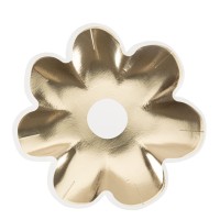 Contiene : 1 x 8 Placa margaritas blancas y doradas