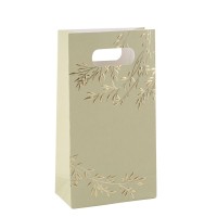 6 Bolsas de Regalo Pretty Strands Verde Salvia y Oro