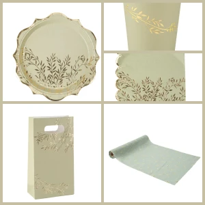 Grande Party Box Pretty Strands verde salvia y dorada
