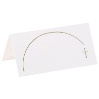 10 Tarjetas de Mesa Pureza Blanco/Oro