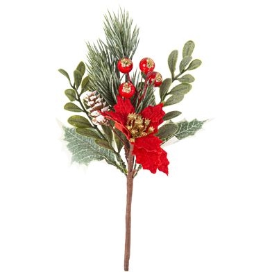 1 ramita de flor de Pascua de 19 cm 