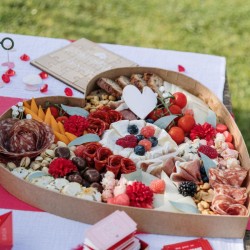 Bandeja de Cartón Kraft Corazón - 40 cm - Comida. n°4