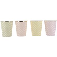 8 Tazas Vichy Lila, Rosa, Amarillo, Verde