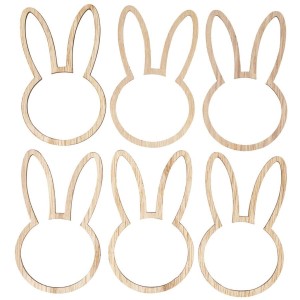 6 Servilleteros 10 cm Conejo - Madera
