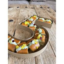 Bandeja de cartón Kraft número 8 - 40 cm - Grado alimenticio. n°1