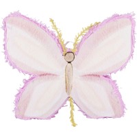 Piñata de mariposa color lila y crema - 45 cm
