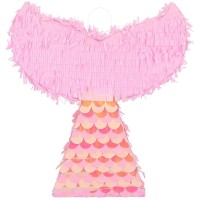 Piñata de cola de sirena rosa e iridiscente - 40 cm